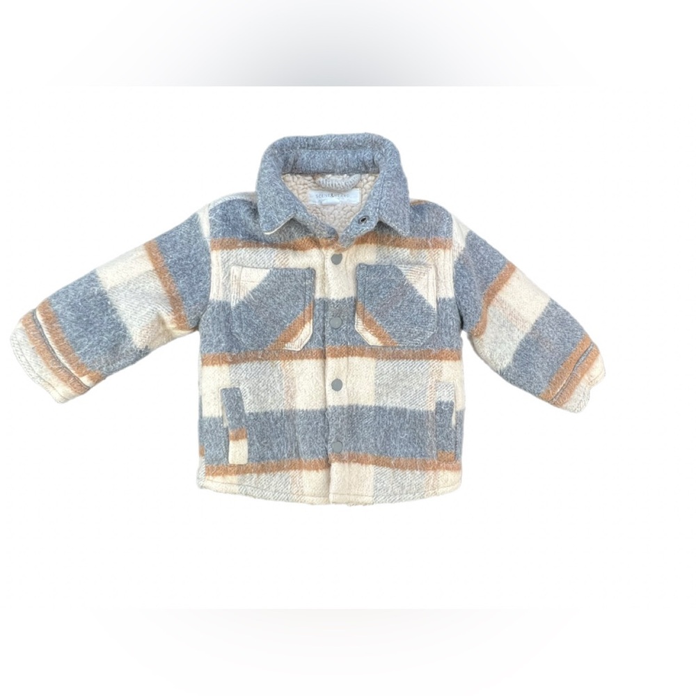 SCENE & HEARD Wool Blend Fleece Lined Plaid Jacket - 18M